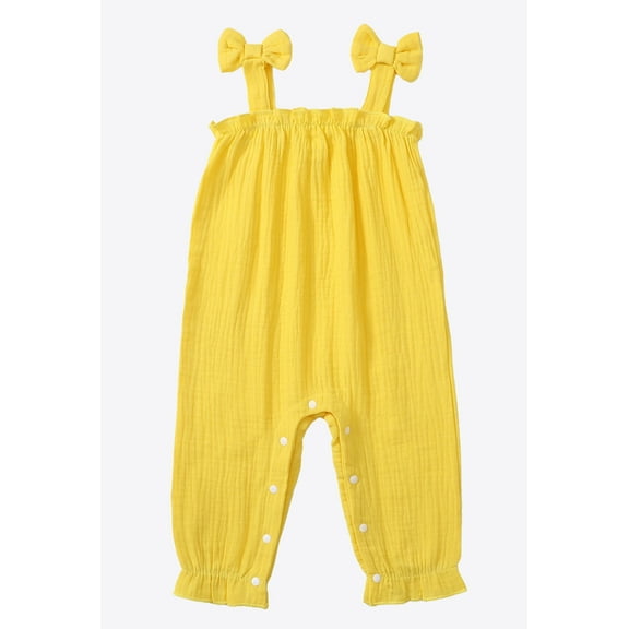 Actgleam Newborn Baby Girl Romper Sleeveless Jumpsuit Ruffled Bodysuit for Baby Girl,Yellow,0-3Month
