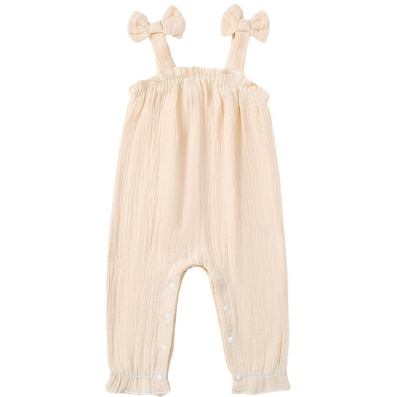 Actgleam Newborn Baby Girl Romper Sleeveless Jumpsuit Ruffled Bodysuit for Baby Girls,6-9Month