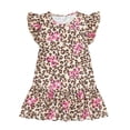 thumbnail image 1 of Actgleam Summer Toddler Girls Dress Leopard Print Flutter Sleeve A-line Ruffle Sundress,Bow Leopard,4-5Y, 1 of 9