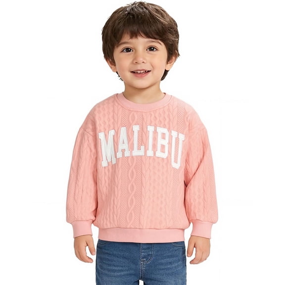 Actgleam Toddler Girls Boys Valentine's Day Sweatshirt Long Sleeve Crewneck Pullover Tops,Pink,6Years