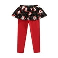 thumbnail image 1 of Actgleam Toddler Girls Leggings with Footless Cotton Ruffle Casual Pants,Christmas Red,2-3Years, 1 of 7