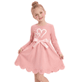 thumbnail image 1 of Actgleam Toddler Girls Long Sleeve Dress A-Line Formal Dresses for Girl,Pink,5Year, 1 of 9