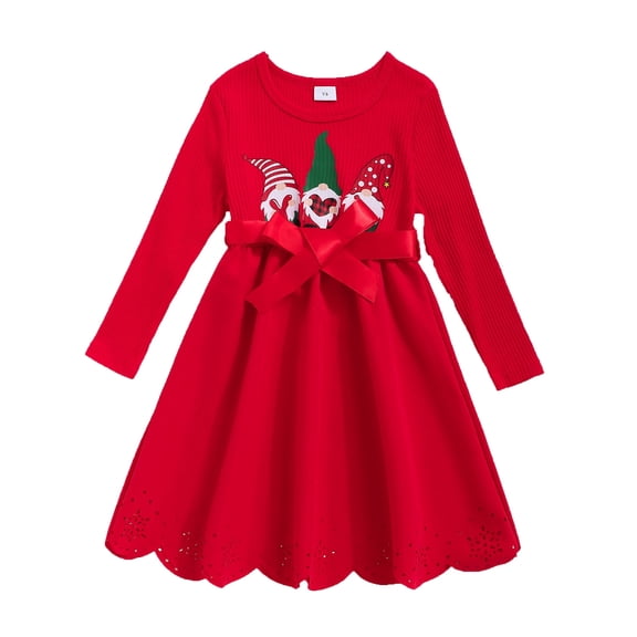 Actgleam Toddler Girls Long Sleeve Dress Christmas Formal Dresses,4Year