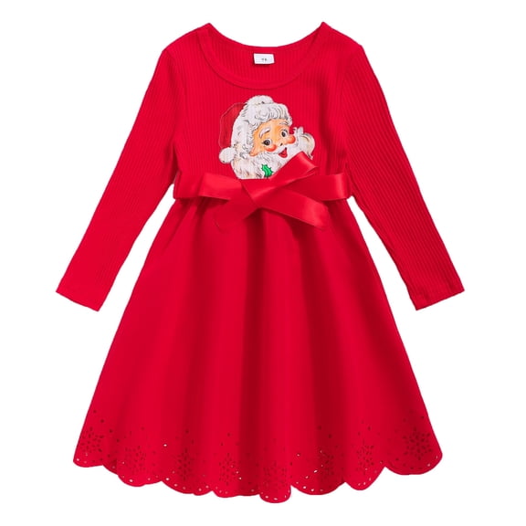 Actgleam Toddler Girls Long Sleeve Dress Christmas Formal Dresses,5Year