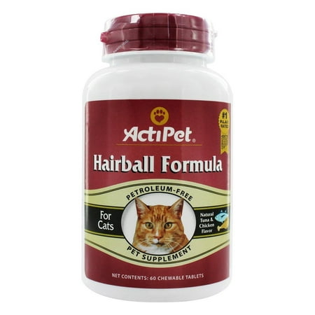 ActiPet - Hairball Formula For Cats - 60 Chewable Tablets