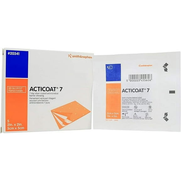 Acticoat 20341 Seven Day Antimicrobial Barrier Dressing 2 in. x 2 in. (Box of 5)
