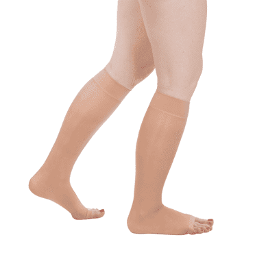 Actifi Women's Sheer Knee High 8-15 mmHg Compression Socks, Open Toe Stockings