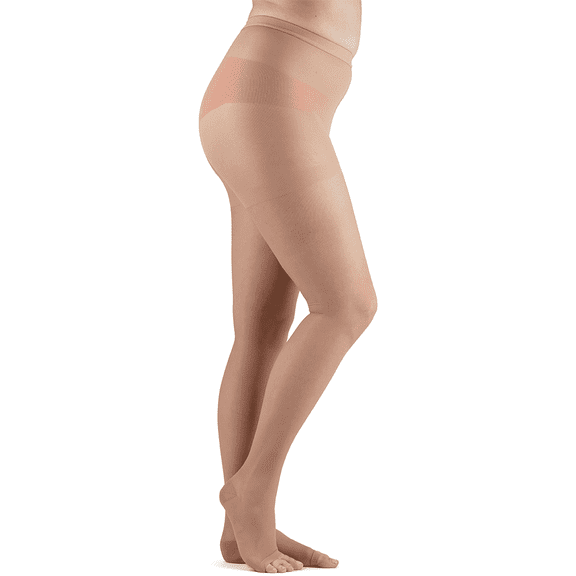 Actifi Women's Sheer 15-20 mmHg Compression Stockings, Pantyhose, Open Toe, Moderate Support