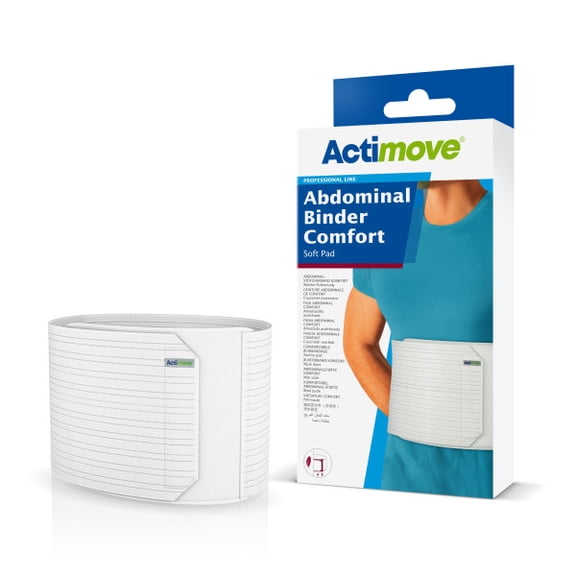 Actimove Abdominal Binder Comfort with Soft Pad 12in White Large (61"- 76-3/4" (155 - 195 cm))