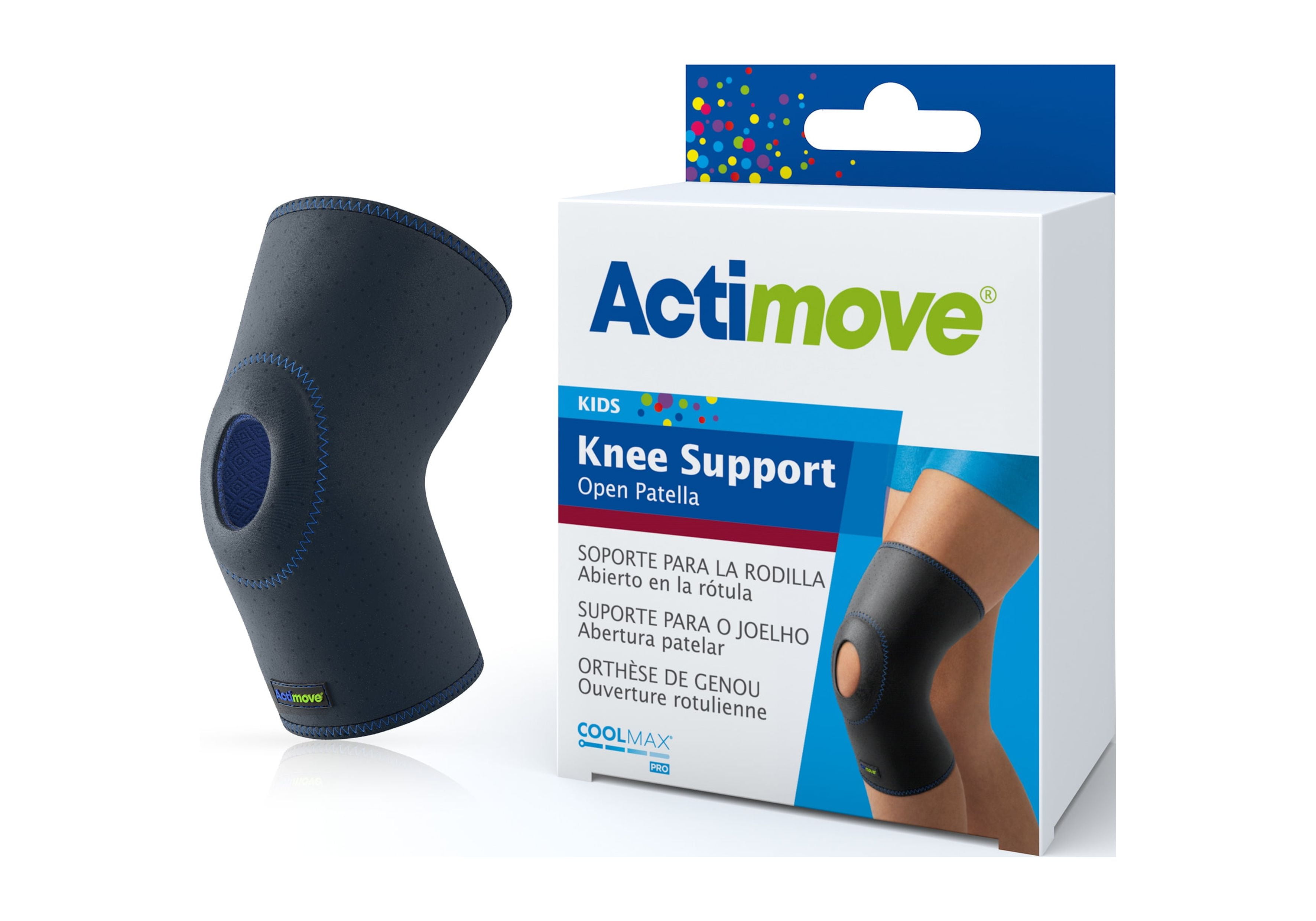 Actimove Kids Knee Support Open Patella, Navy, Youth