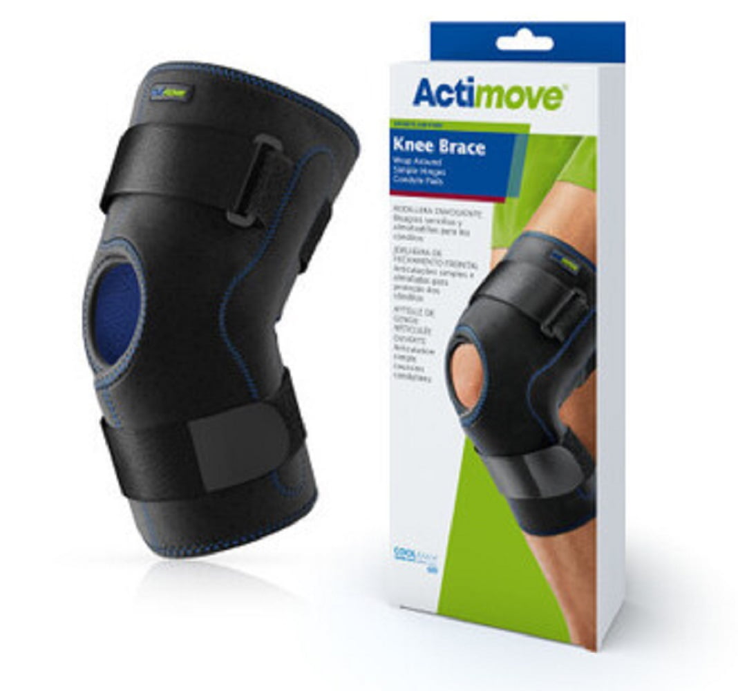 Actimove Knee Brace Wrap Around, Simple Hinges, Condyle Pads X-Large (Black)