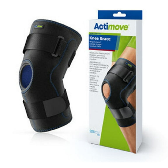 Actimove Knee Brace Wrap Around, Simple Hinges, Condyle Pads X-Large (Black)