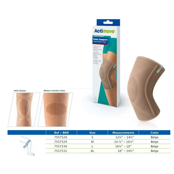 Actimove Knee Support Closed Patella, 2 Stays, Beige, Medium (14-1/4‚ in- 16-1/4 in)