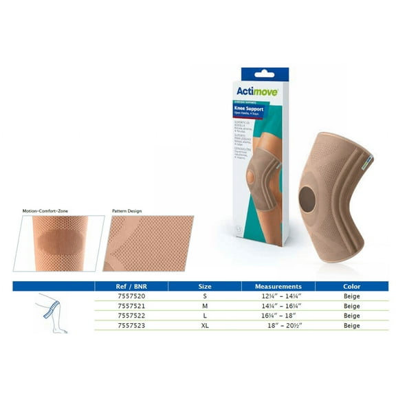 Actimove Knee Support Open Patella, 4 Stays, Beige, Medium