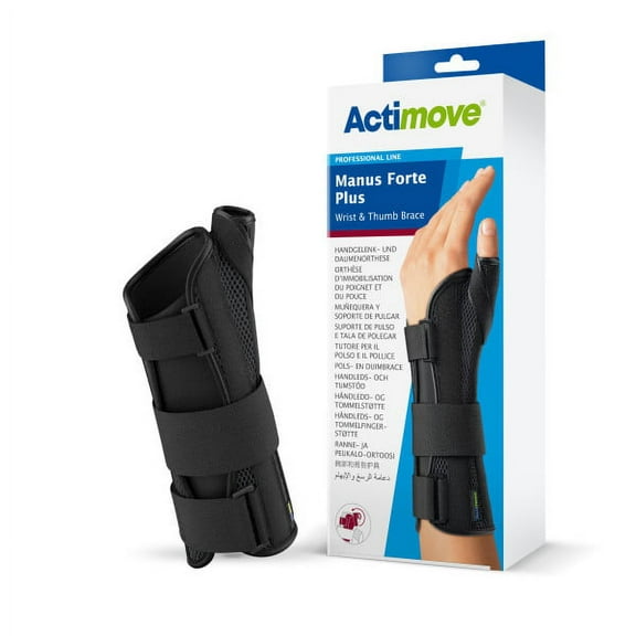Actimove Manus Forte Wrist and Thumb Brace Plus - Black Right X-Small