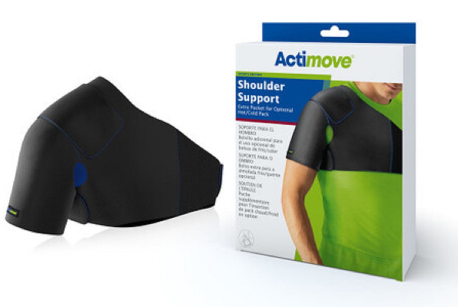 Actimove Shoulder Support Extra Pocket for Optional Hot/Cold Pack, Small (31-1/2″ - 41-1/2″)
