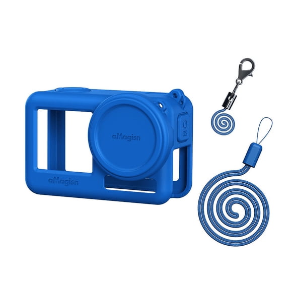 Action 4 3 Silicone Protective Case + Lens Cap for DJI OSMO Action 4 3 Silicone Case with Lanyard, Silicone Protective Cover for Osmo Action 4 3 Sport Camera Accessories