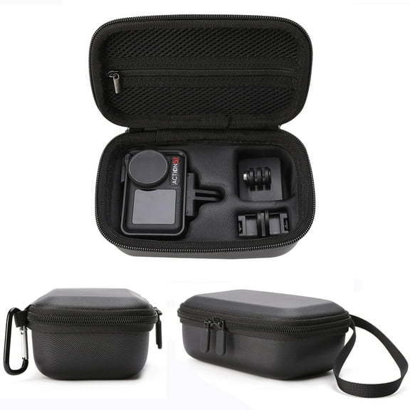 Action 5 PRO Carrying Bag, Mini Camera Storage Case Travel Organizer with Wrist Strap & Carabiner for DJI OSMO ACTION 5 PRO, Action Camera Accessories, Black