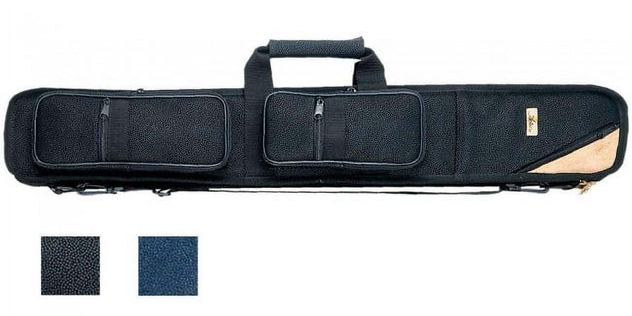 Black and Tan Vinyl Soft Pool Cue Case for 2 Butts and 4 Shafts