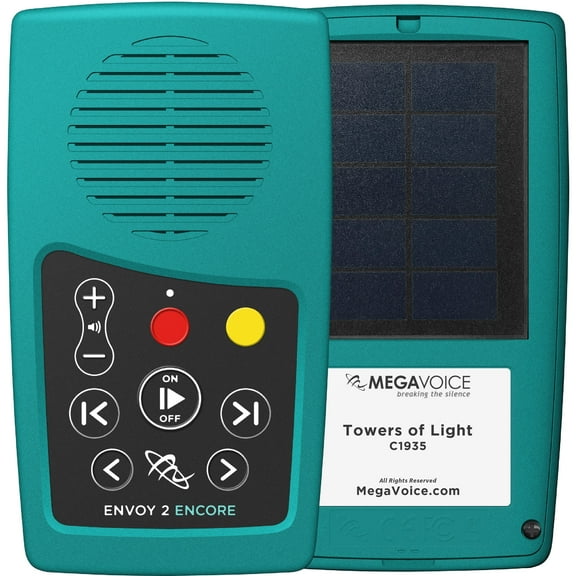 Action and Adventure Dramatized Audio Bible Story and Devotion Player for Kids, Including The Towers of Light Series Audiobooks by Allen Brokken on MegaVoice Solar+ for Kids