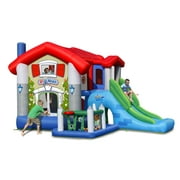 Action Air Bounce House, Inflatable Bouncer with 30 Pit Ball, Bouncy Castle with Blower for Kids 3-10 Years