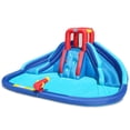 thumbnail image 1 of Action Air Water Slide, Inflatable Waterslide with Large Pool, Blue Bounce House with Double Slide and Climbing Wall, 1 of 7