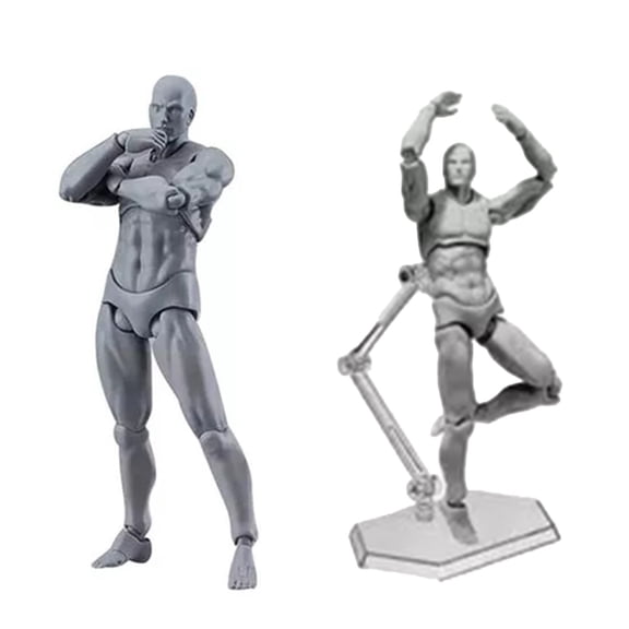 Action Body, Drawing Model, Drawing Action, Drawing Doll Model, PVC Model, Action Figure Body Customizable Poses Movable sturdy PVC for Drawing