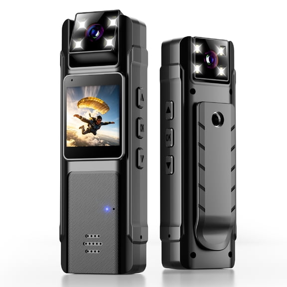 Action Camera 1080P HD Sports Camera WiFi Body Camera Wearable Vlog Camera Clip On Mini Camcorder with 180 Rotating Lens