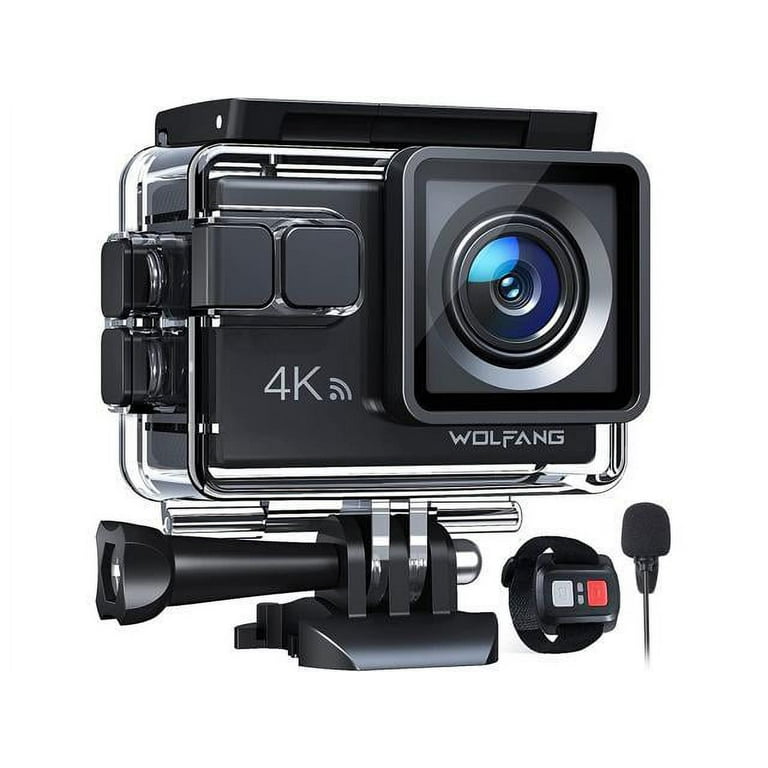 Action Camera 4K 30FPS, GA100 20MP WiFi 40M Underwater Waterproof Camera,  170° Wide Angle Dual Microphone Helmet Camera with Remote Control, EIS,  2x1050mAh Batteries and Mount Accessories Kit 