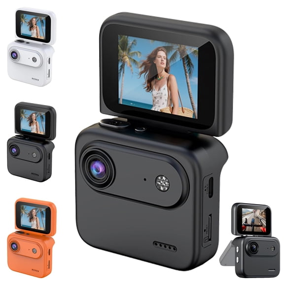 Action Camera 4K 360 with Flip Screen - Multi-Functional Vlogging Camera with 143 Wide-Angle Lens - Anti-Shake Action Cam for Cycling, Skydiving & POV Adventures (Black)