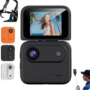 Action Camera 4K 360 POV Camera, Waterproof Sports Camera with Image Stabilization, Universal 1/4" Flip Screen for Vlogging Cycling Travel