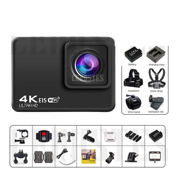 Action Camera 4K 60fps/30fps With Remote Control Screen Waterproof Sport Camera Drive Recorder Sports Camera Helmet