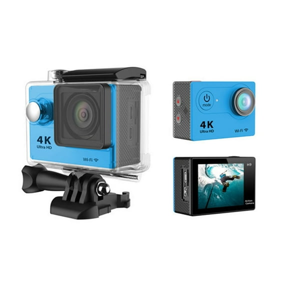 Action Camera 4K WiFi 2.0 Inch Mini 12MP Outdoor Go Waterproof Pro 170D Bicycle Helmet Photo Video Recording 4K Sport Cam DV ,Wide USe