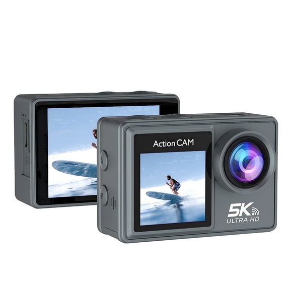 Action Camera 5K 30FPS 50MP 64GB U3 - IPX8 Waterproof 100FT Touch Screen EIS 1050mAh Battery for Outdoor Activities