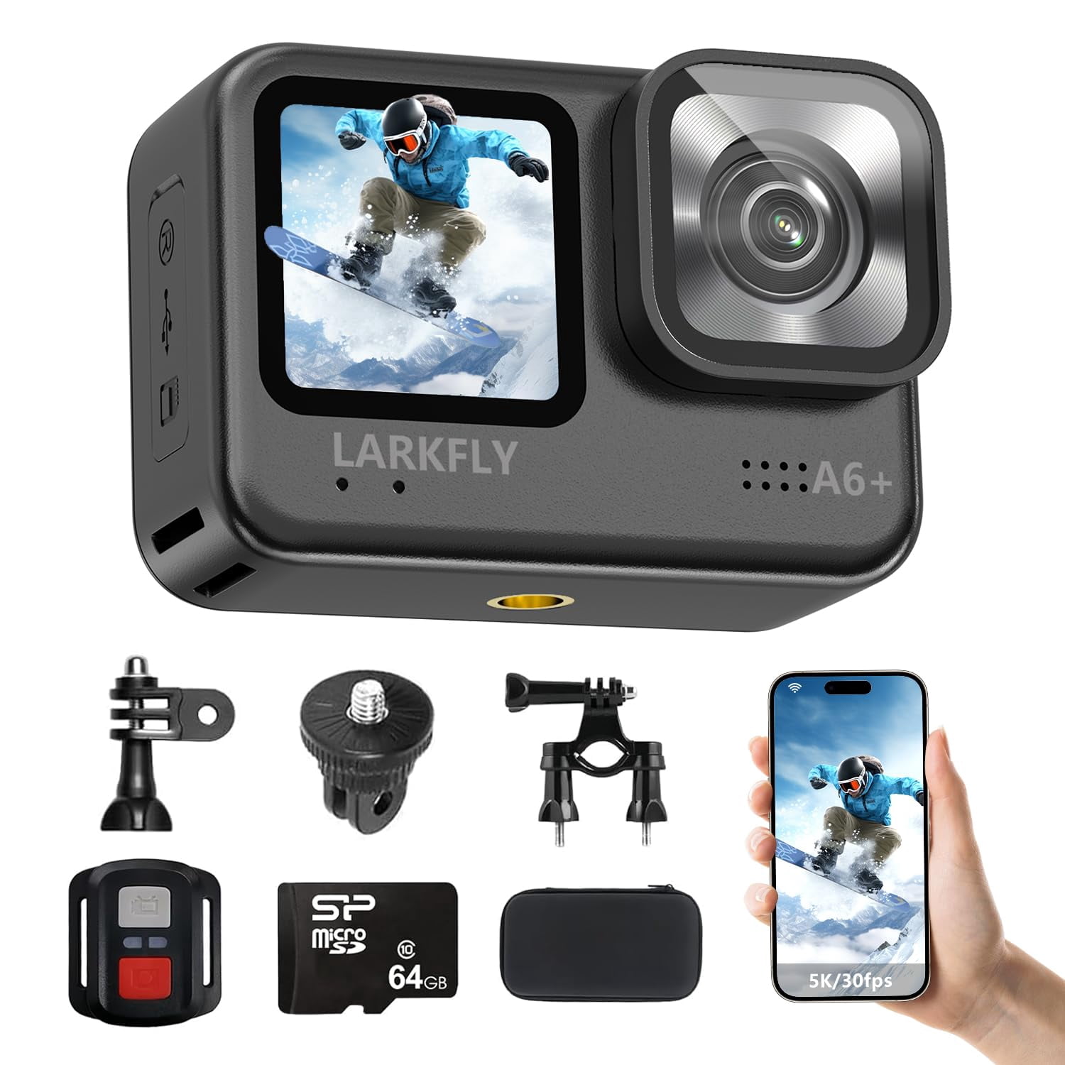 Action Camera,5K/30fps Waterproof Action Camera, with APP & WiFi ...