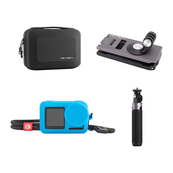 Action Camera Accessory Kit for DJI Osmo - Bigcan Travel Case Set with Tripod Selfie Stick, Backpack Mount, Silicone Cover for Outdoor Vlogging and Secure Storage