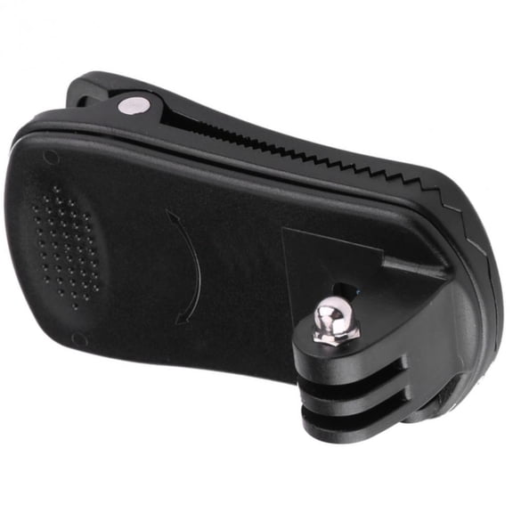 Action Camera Backpack Mount Clip 360 Rotation, Black, Enhances Shooting Sports Activities