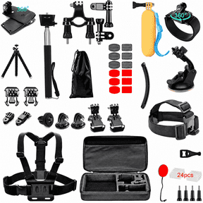 60-in-1 GoPro Mounting Kit, Compatible with Hero 13-1, Insta360, DJI Osmo, Includes Camera Mounts & Attachments