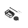AMAZEAR Metalen Beschermhoes voor DJI Osmo Action 6 Accessoires, Action6 Pro Multifunctioneel Utiliteit Framebehuizing, Sterkere Aluminium Behuizing Hard Cover met Zachte Siliconen Lensdoppen, Zwart