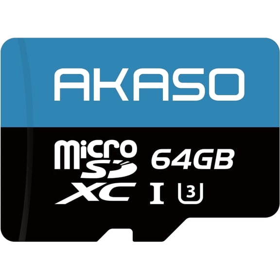 AKASO 64GB microSDXC U3 Memory Card, Up to 100MB/s, 64GB, Black