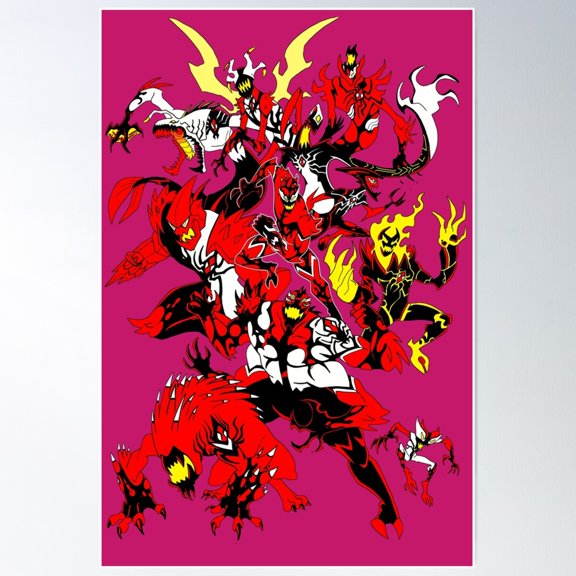 Action Cartoon Comic Alien Carnage And Ben 10 Fan Art Poster Wall Art, Modern Wall Decor For Living Room Bedroom, 8x12 UNFRAMED