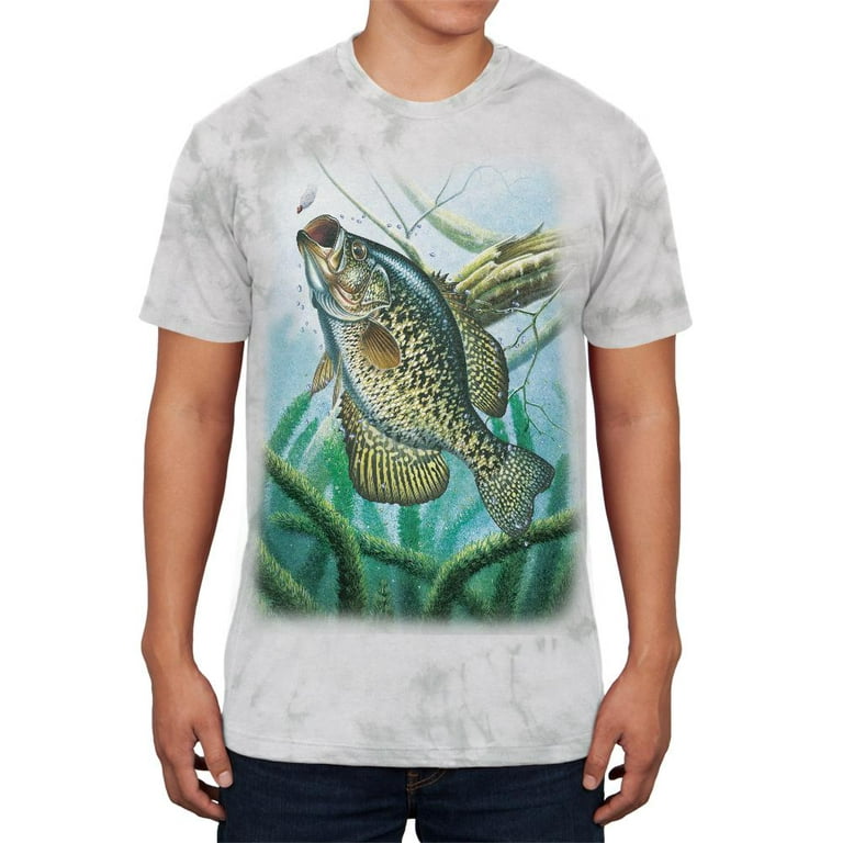 Action Crappie Fishing Men's Soft T Shirt Soft Green Triblend MD