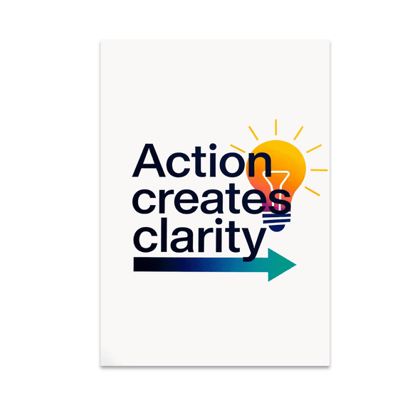 Action Creates Clarity Wall Decor - Motivated Individual - 13x19 Poster Print