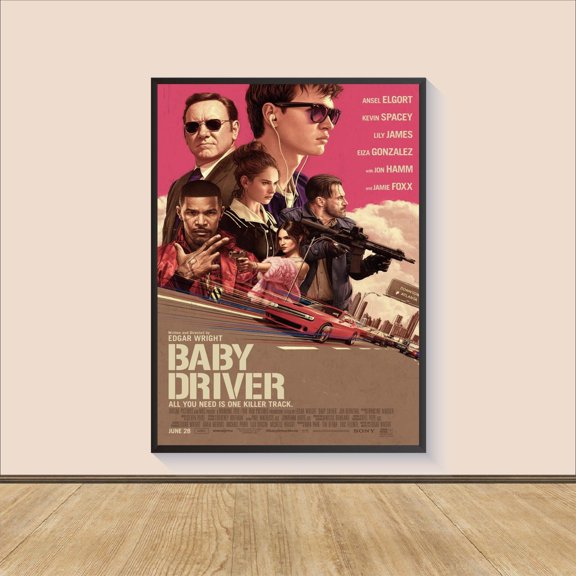 Action Crime Comedy Wall Art Fast Driving Chase Movie Decor, Unframed Poster