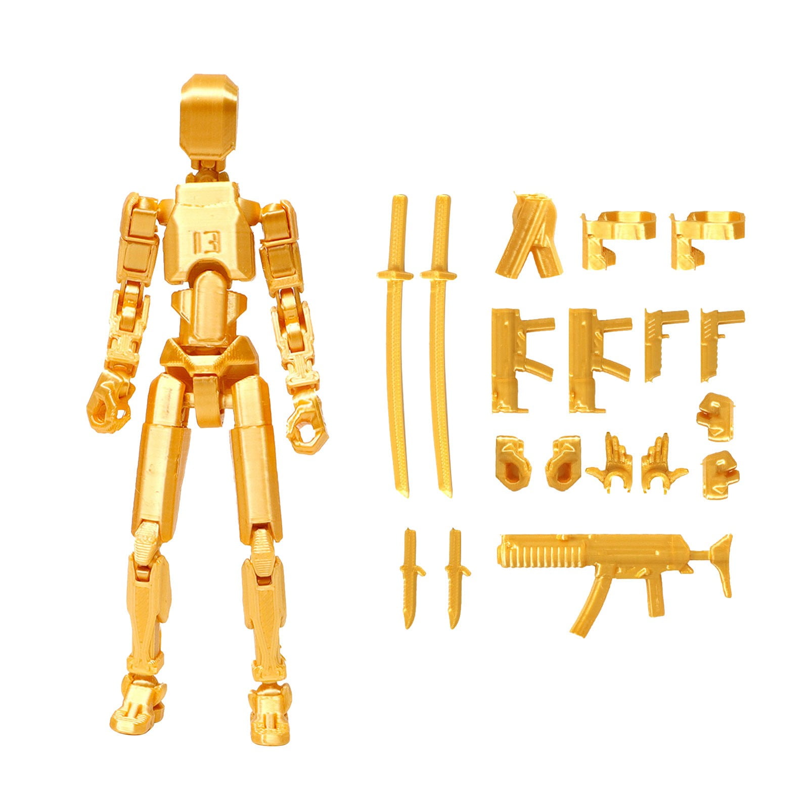 Action Figure 3D Printed, 3D Printing MultiJoint Mobile Robot, Full
