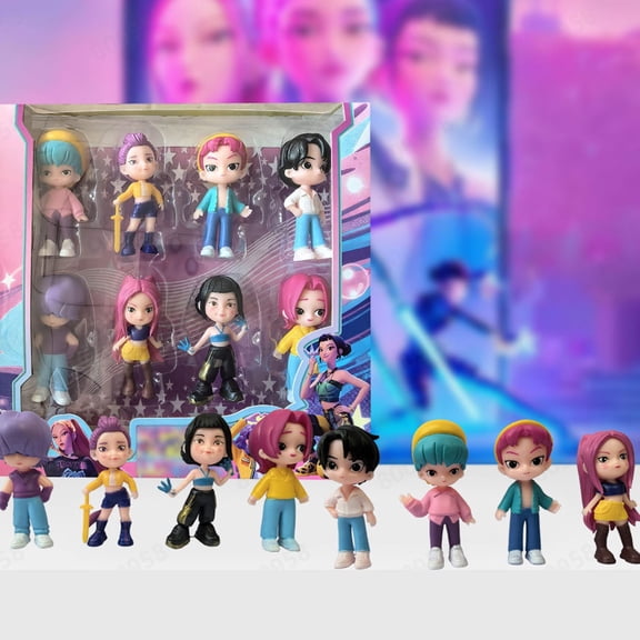 Action Figure Collectible Figure Mini Cartoon Figures Collectible Model Statue with Rotating Head K PO.P Action Figures Gifts Box, 6 Pcs K PO.P Action Figure Set Gifts Box