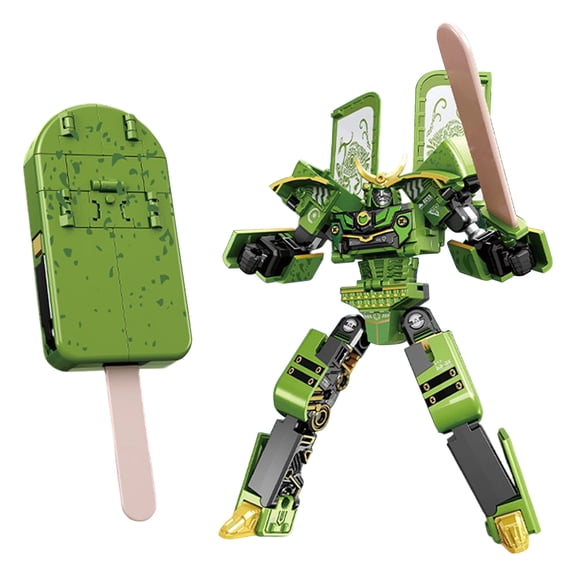 Action Figure Matcha Green Ice Pop Transforming Robot Single Pack Collectible Snack Themed Model