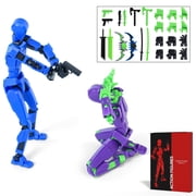 Action Figure Set - 2Pcs 3D Printed Multi-Jointed Robot, Movable Articulated Model 13 Desktop Decoration for Collectors, Christmas Birthday Gifts for Boys Girls