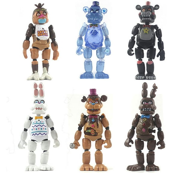 Action Figures, 6 PCS Toy Figures, 5.5 Inches Collectible Toys Set with Ball Joint Connection Light, Cake Toppers for Video Games Fans Boys, Girls, Kids Adults as Gifts