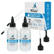 Action Fitness 100% Silicone Treadmill Belt Lubricant, 8 Ounces 2 Pack, 4 oz. Bottles with Both Application Tubes and Twist Spout Caps - Controlled Lube Flow, Full Belt Width Lubrication - Odorless